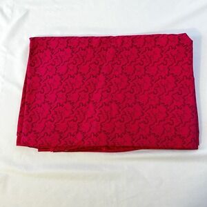 Vtg VIP Cranston Print Works Fabric USA Ditsy Pink Black Bright 3.3 yds 43" W